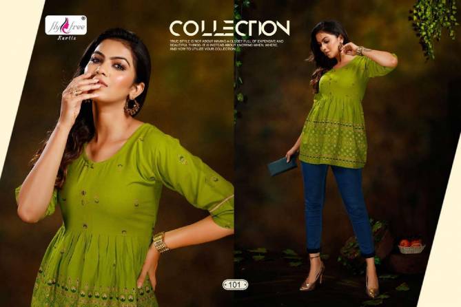 Fly Free Sinchan New Fancy Ethnic Wear Rayon Short Top Collection